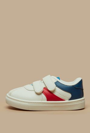 Panelled Sneakers with Hook and Loop Closure