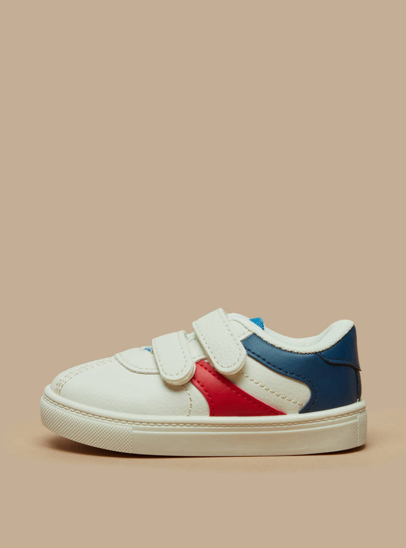 Panelled Sneakers with Hook and Loop Closure-Casual Shoes-image-0