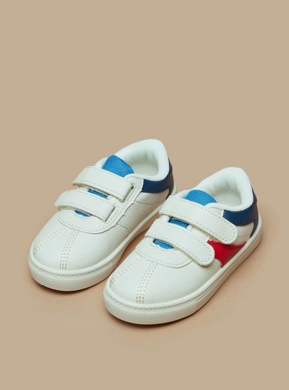 Panelled Sneakers with Hook and Loop Closure-Casual Shoes-image-1