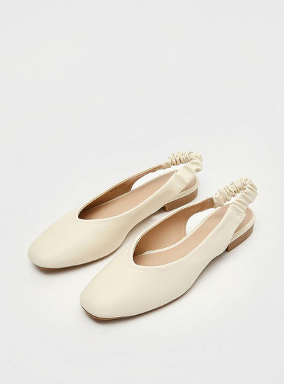 Solid Ballerinas with Elasticised Backstrap