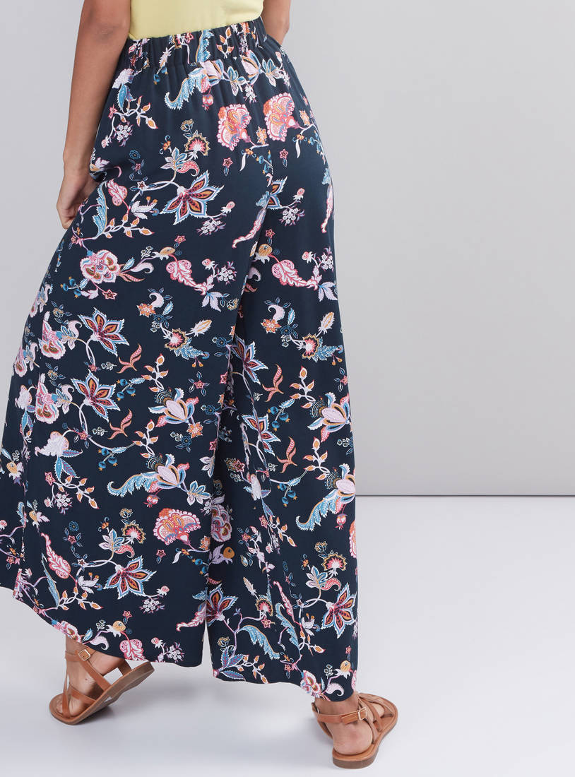 Shop Floral Printed Palazzo Pants with Elasticised Waistband
