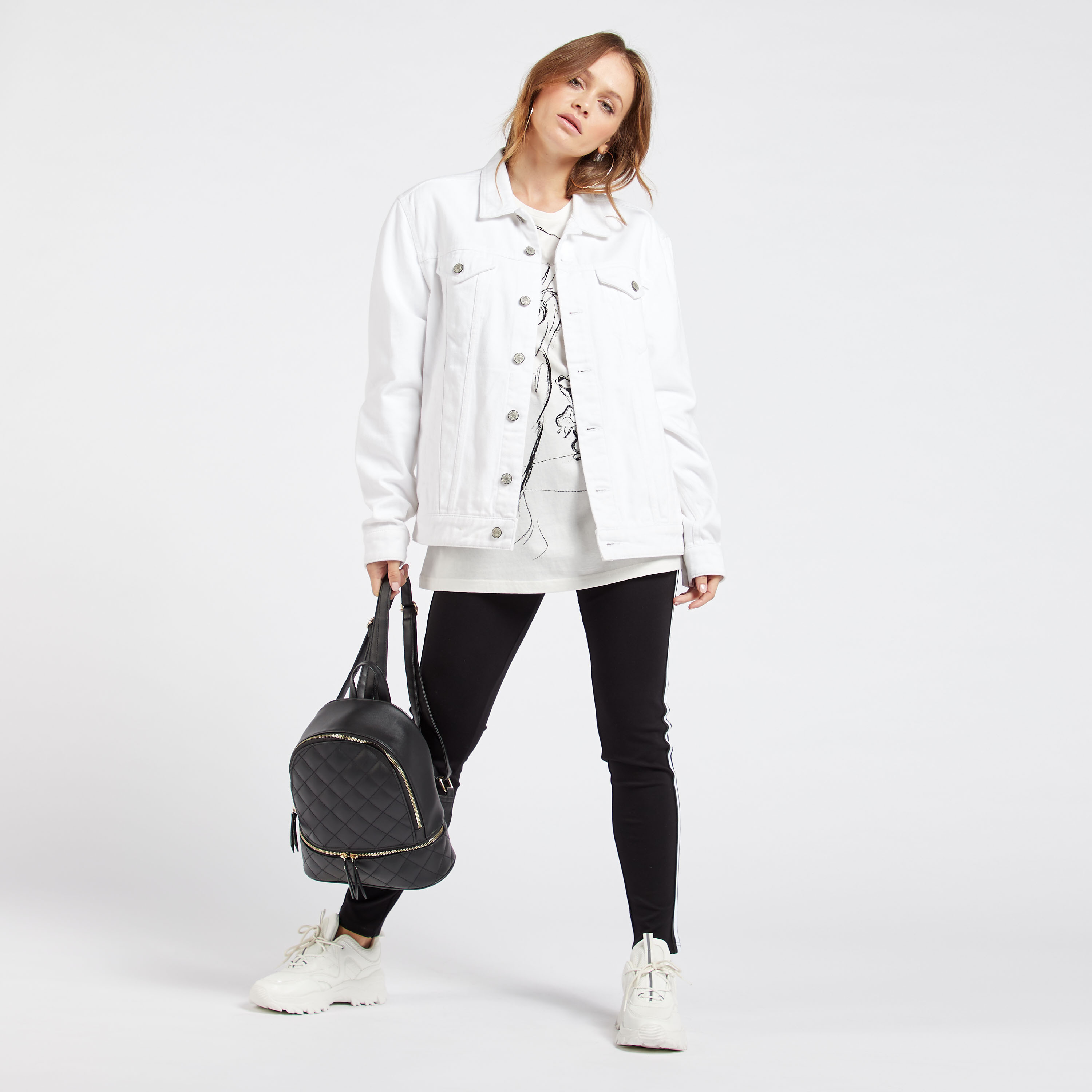 Stripe Detail and Zip Closure 