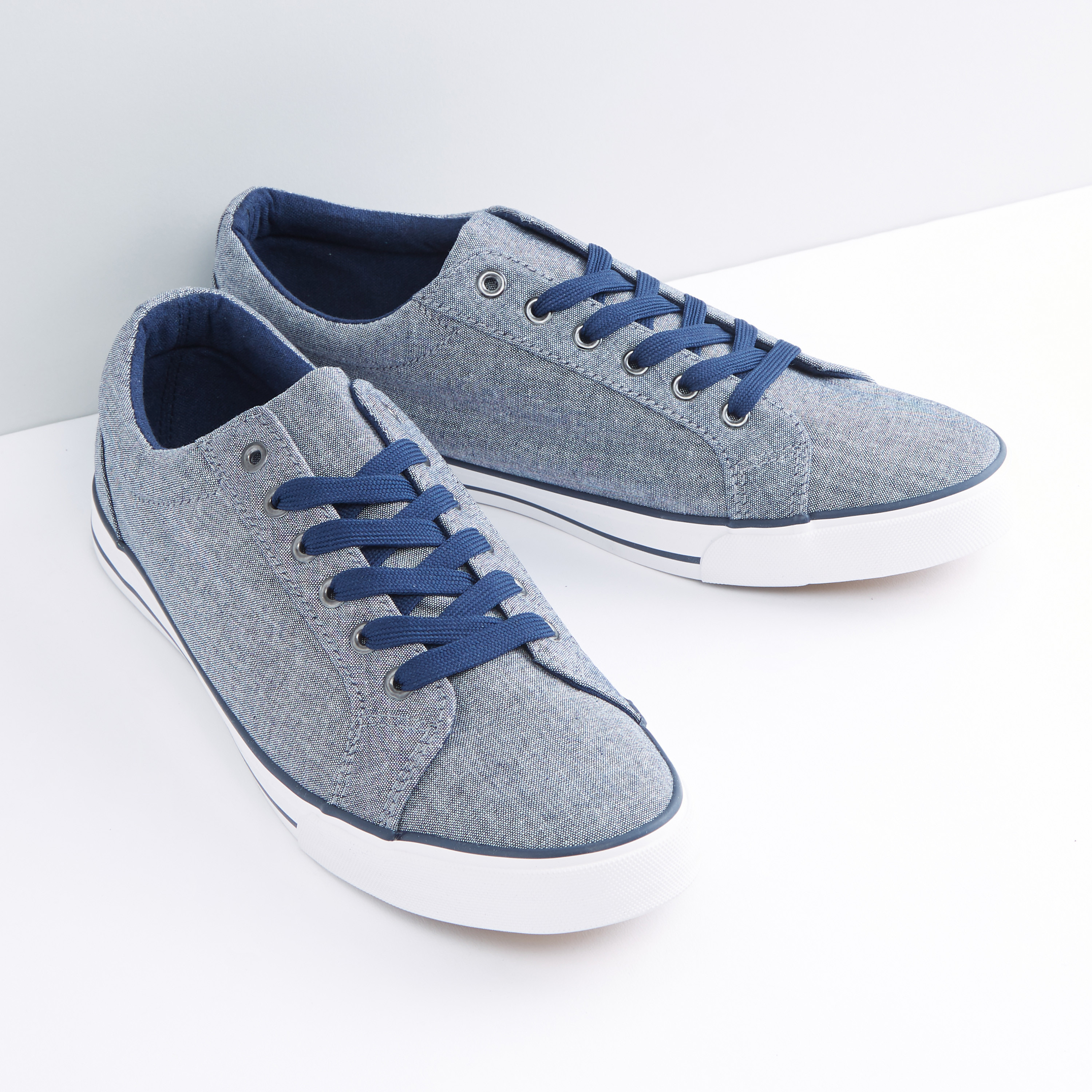 Shop Textured Lace Up Canvas Shoes Online Max Bahrain