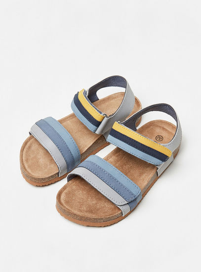 Panelled Sandals with Hook and Loop Closure