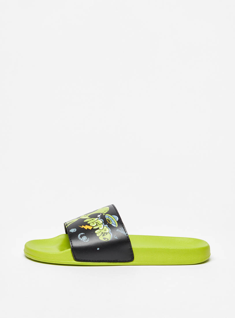 Printed Slip-On Slide Slippers-Flip Flops-image-0