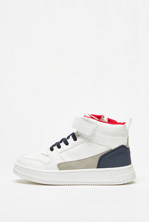 Textured High Top Shoes with Zip Closure