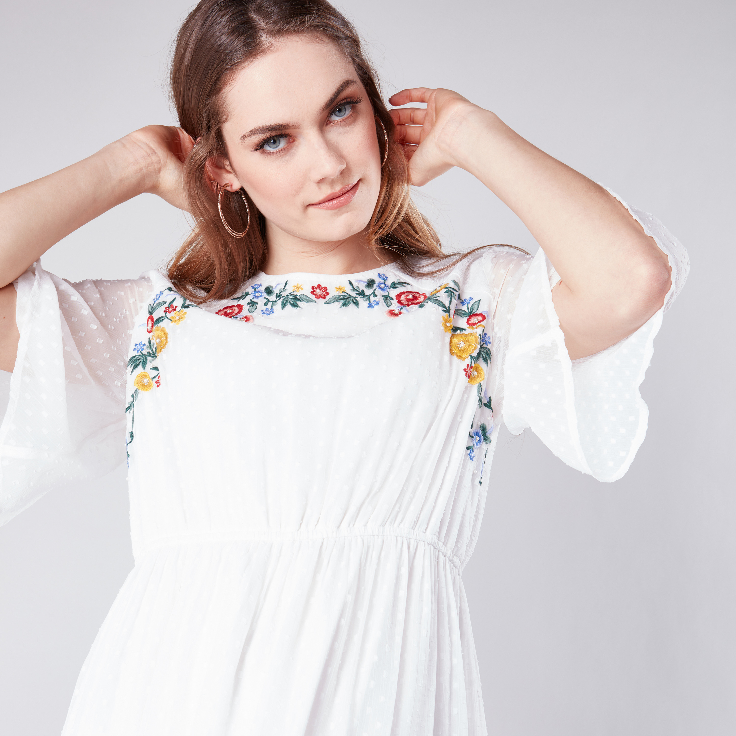 Embroidered top maxi dress hotsell