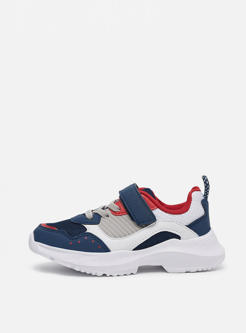 Panel Sneakers with Hook and Loop Closure-Sports Shoes-image-0