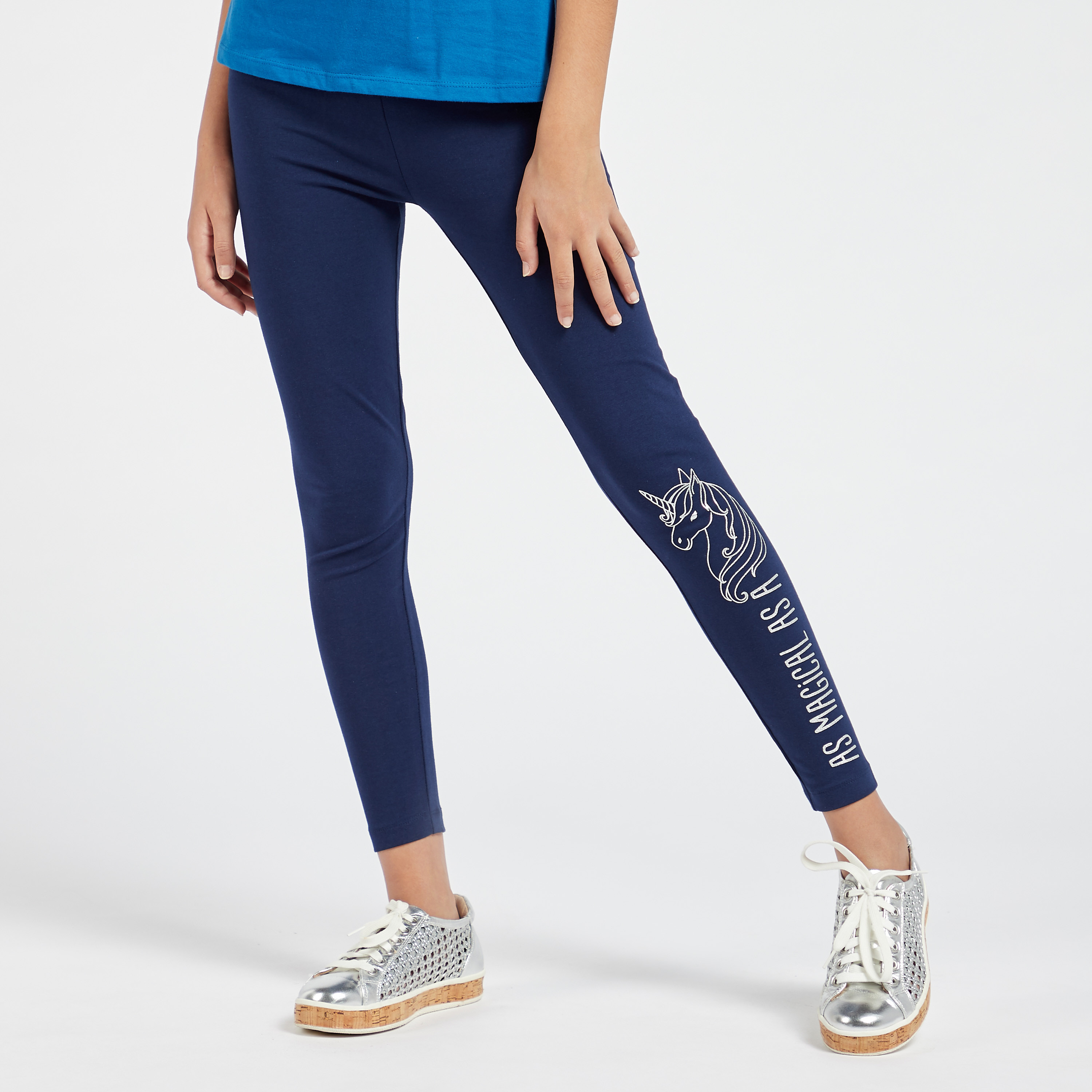 Buy Women's Solid Ankle Length Leggings with Elasticated Waistband Online |  Centrepoint Kuwait