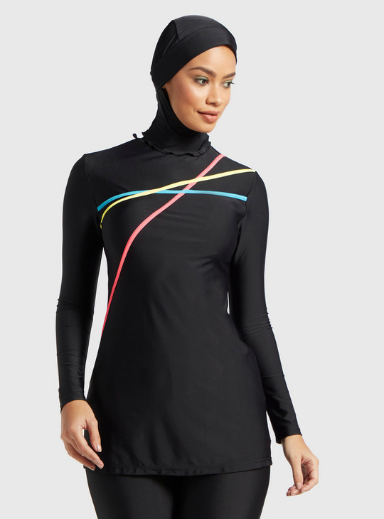 Burkini with Tape Detail and Long Sleeves