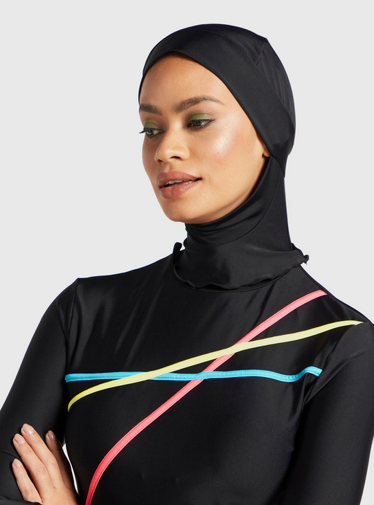 Burkini with Tape Detail and Long Sleeves