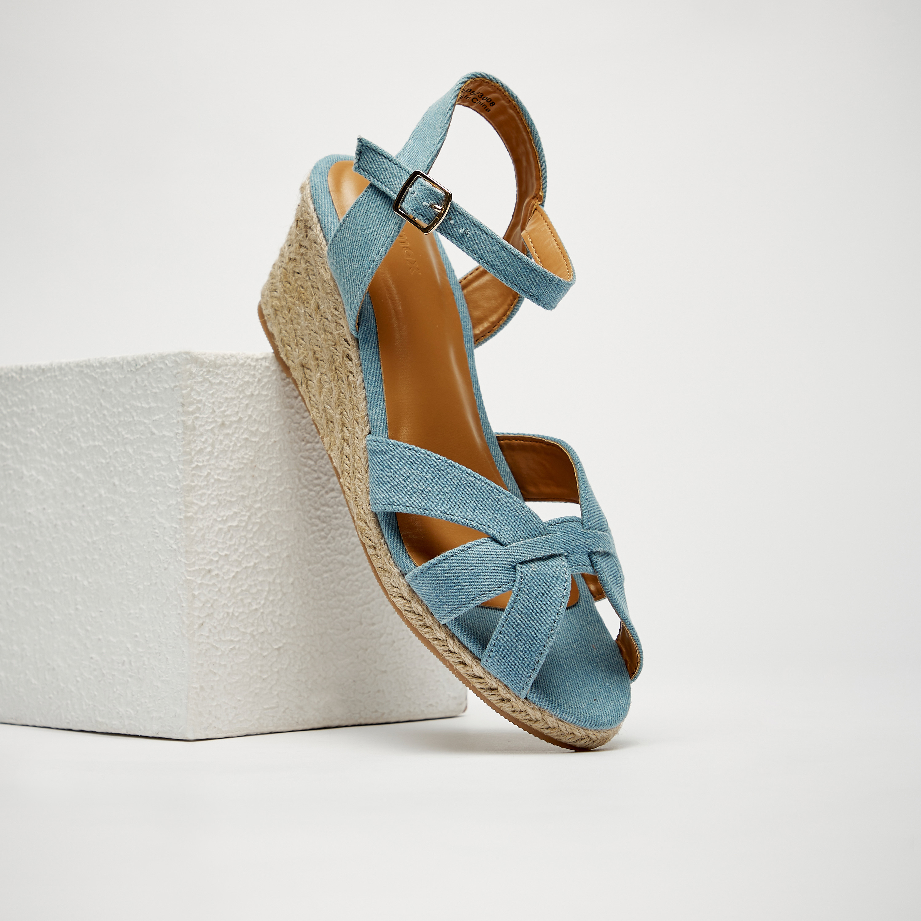 Blue wedge hot sale sandals