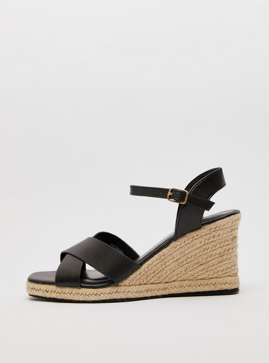Solid Sandals with Ankle-Strap