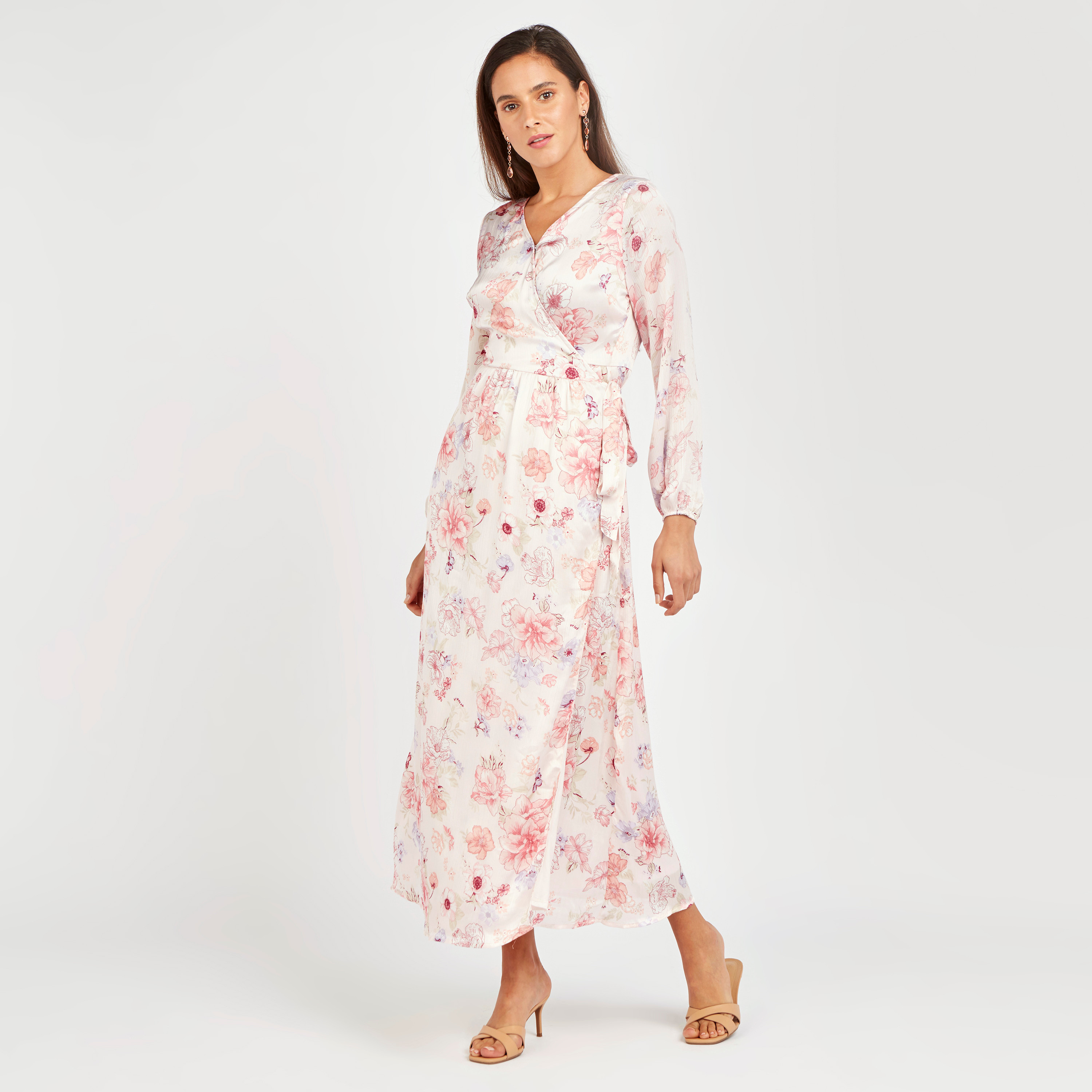 Floral wrap on sale maxi dress