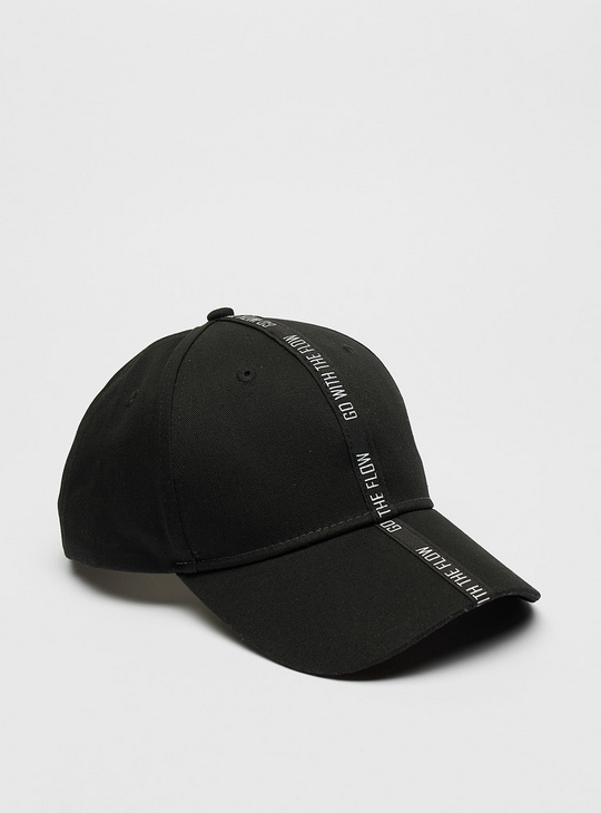 Text Print Perforated Cap with Hook and Loop Closure