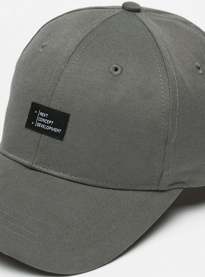 Applique Detail Cap with Buckled Strap Closure-Caps & Hats-image-1