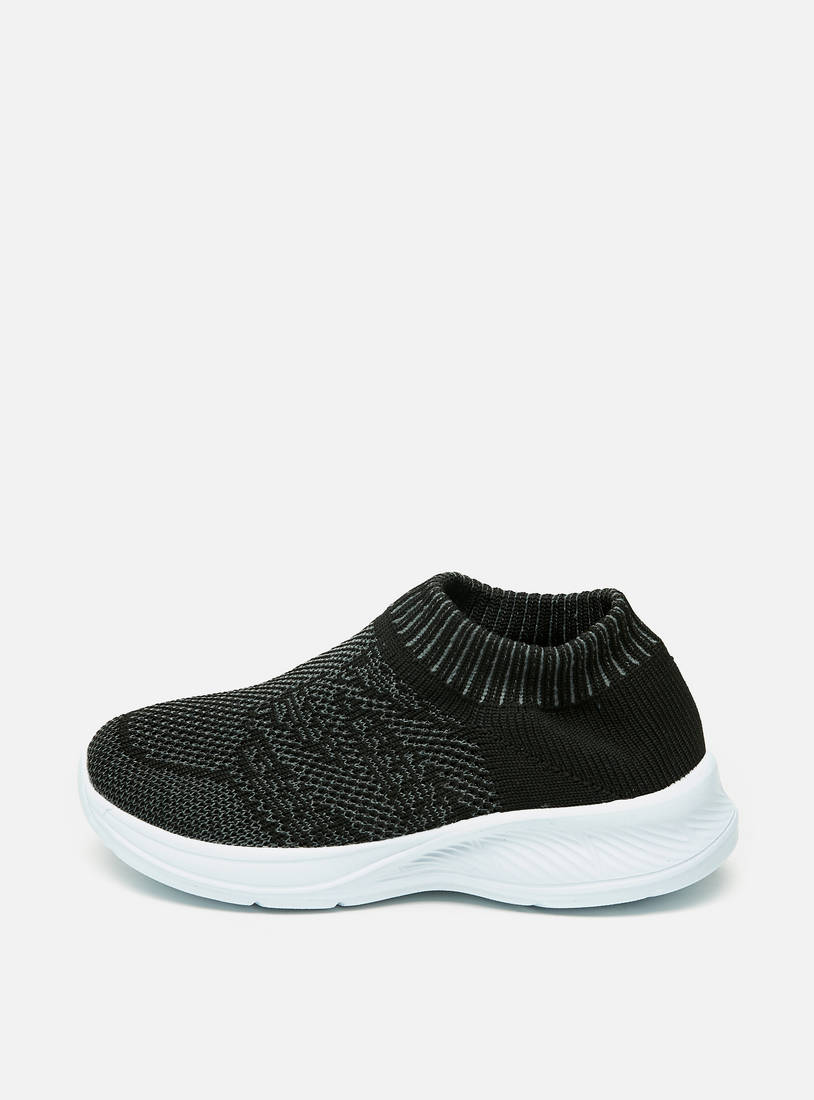 Textured Slip-On Sneakers-Sports Shoes-image-0