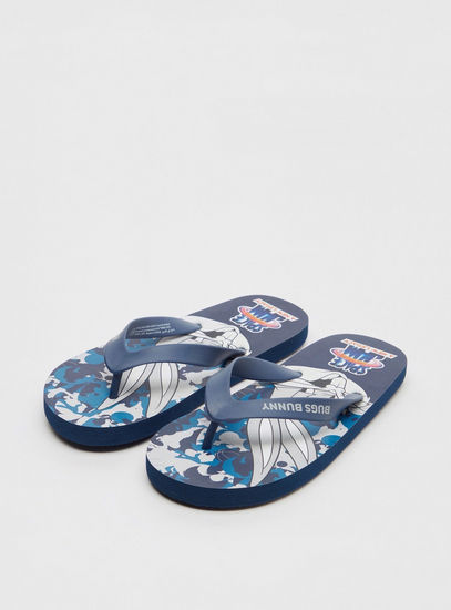 Space Jam Print Slip-On Beach Slippers