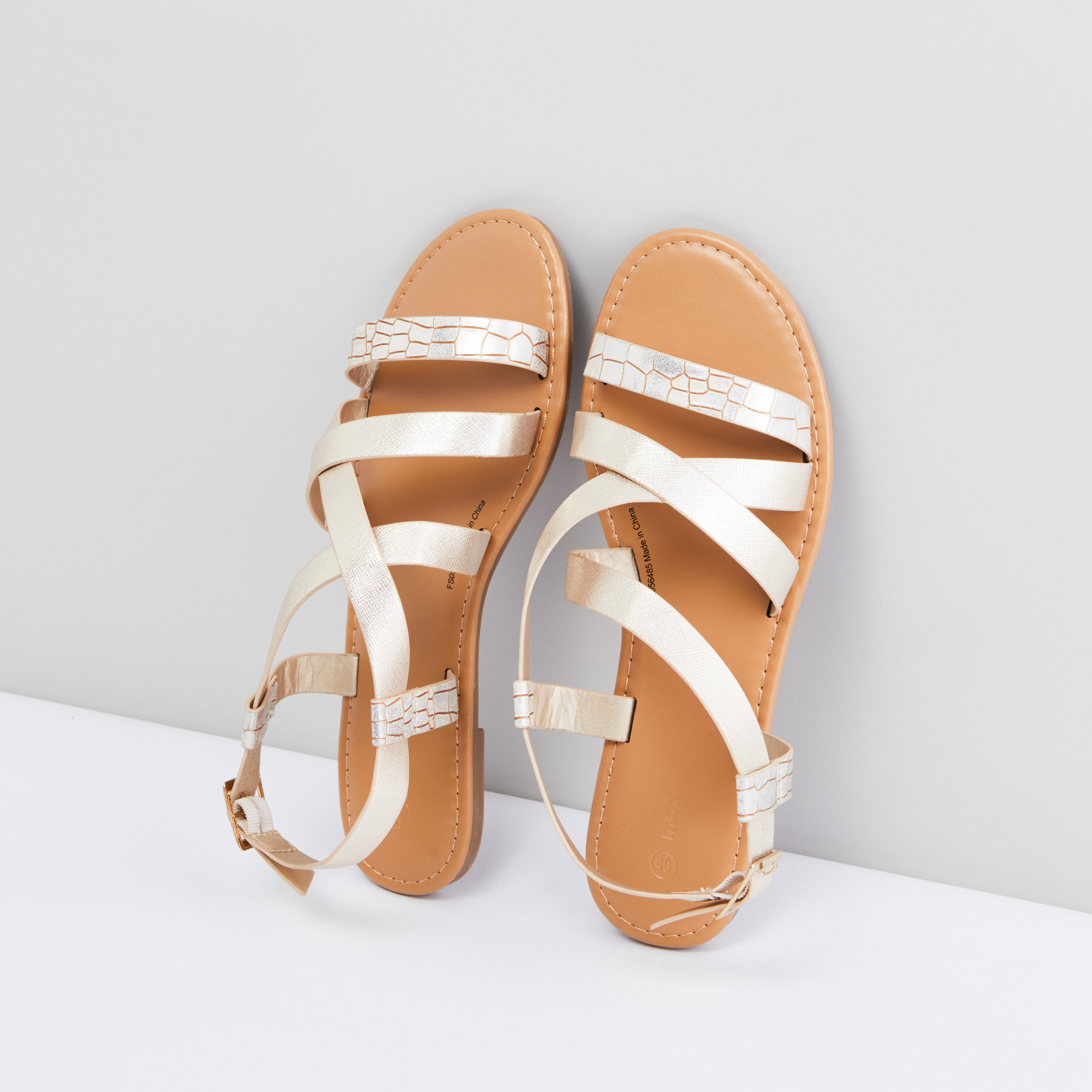 Shop Metallic Detail Sandals Online | Max Oman