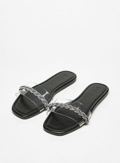 Embellished Slip-On Slide Sandals-Eid-image-1