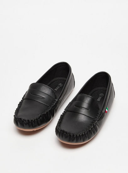 Solid Slip-On Moccasins-Casual Shoes-image-1