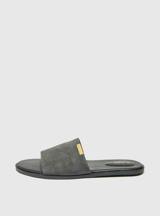 Solid Open Toe Slip-On Sandals
