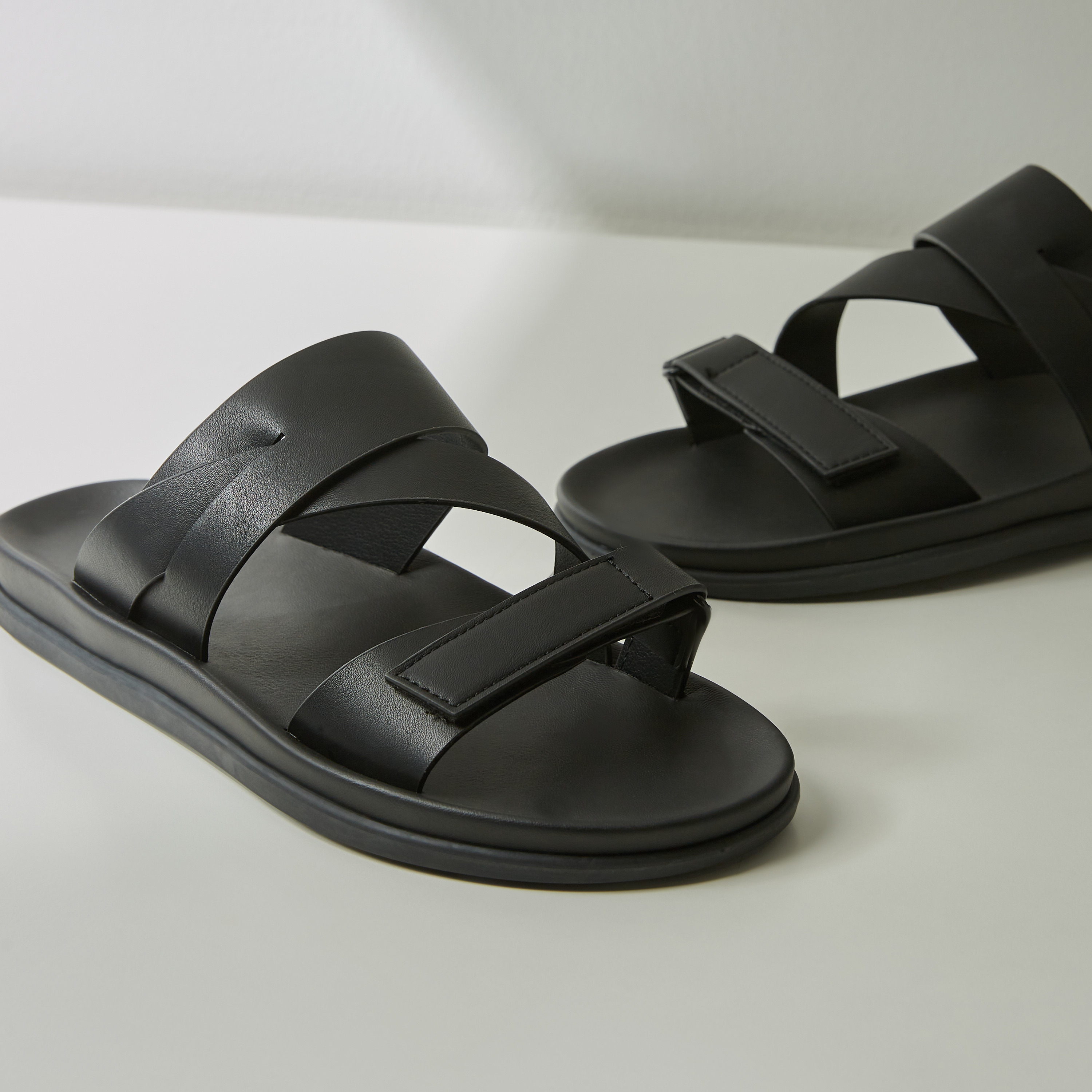 Shop Plain Slip-On Arabic Sandals with Hook and Loop Closure 