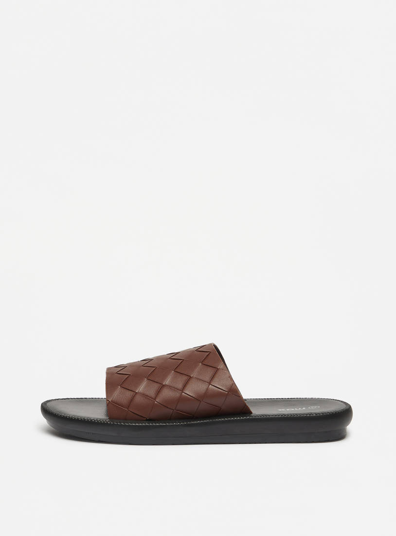 Weave Texture Slip-On Sandals-Sandals-image-0