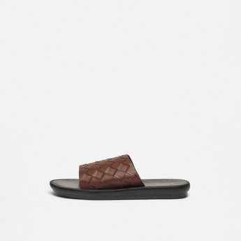 Weave Texture Slip-On Sandals