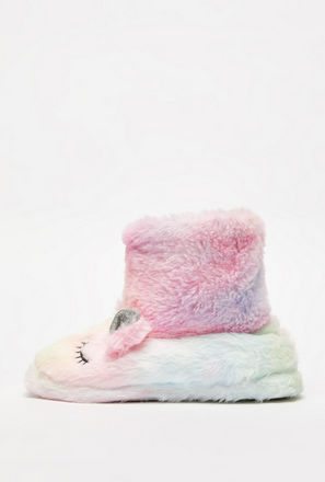 Faux Fur Bedroom Slippers with 3D Ears
