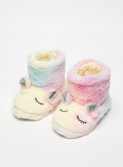 Faux Fur Bedroom Slippers with 3D Ears-Bedroom Slippers-image-1