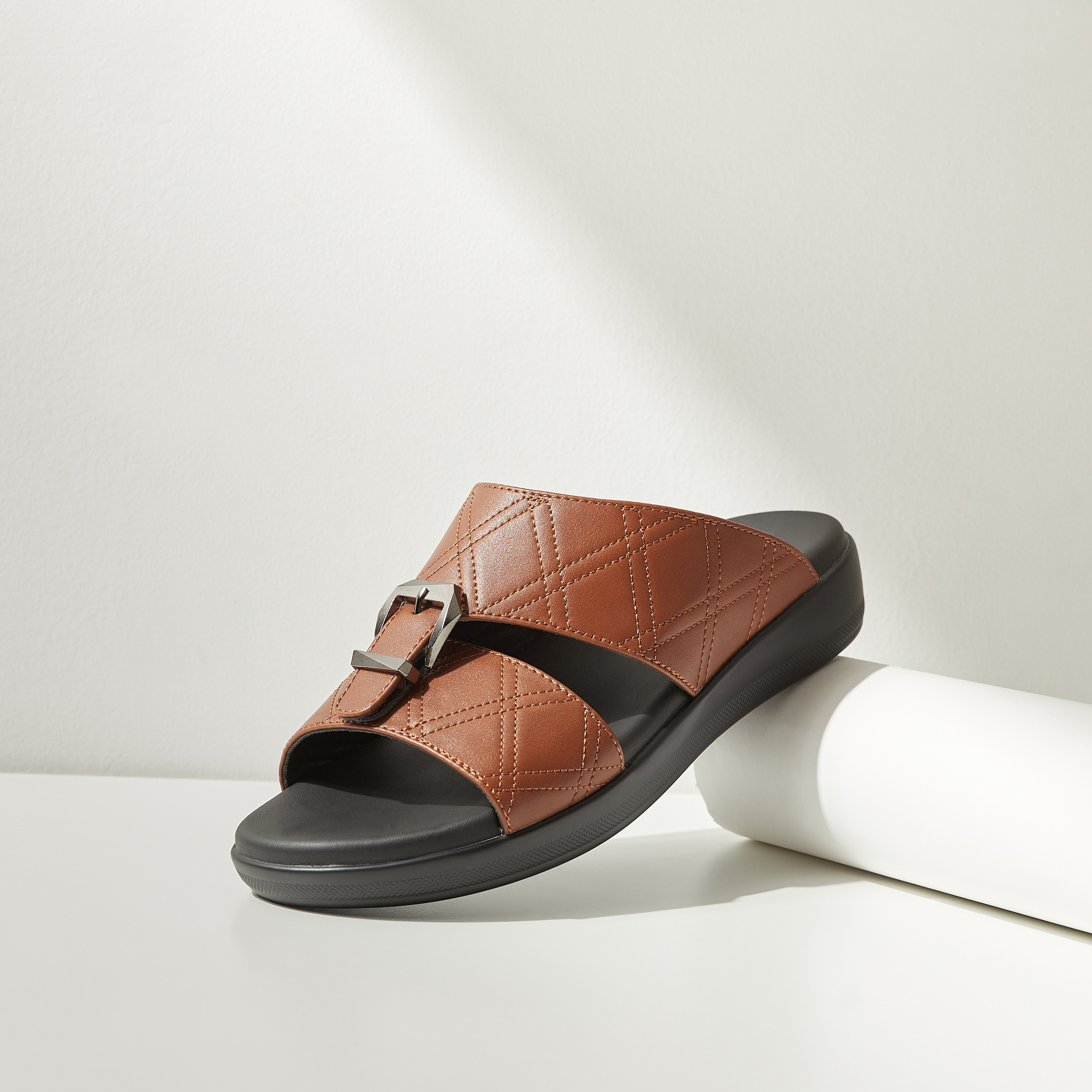 Mens leather store slide sandals