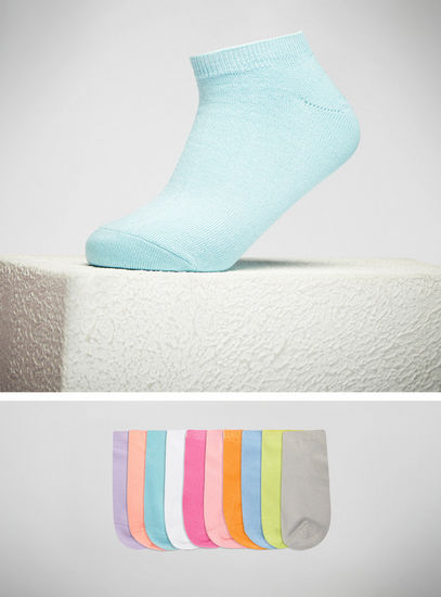 Ribbed Ankle Length Socks - Set of 10-Socks & Stockings-image-0