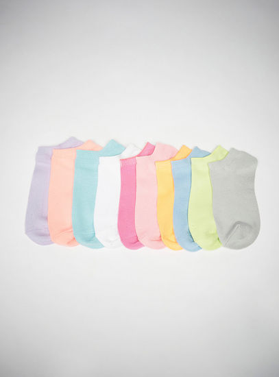 Ribbed Ankle Length Socks - Set of 10-Socks & Stockings-image-1