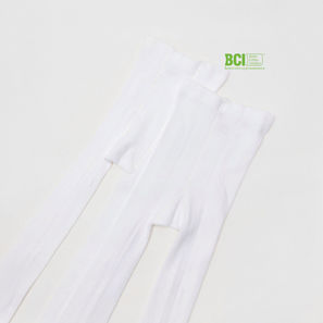 Pack of 2 - Solid BCI Cotton Tights with Cuffed Hem