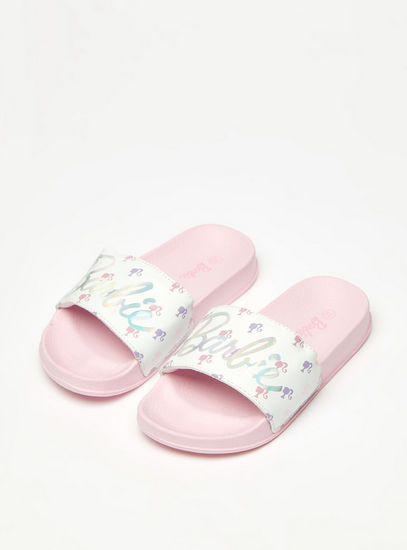 Barbie Print Slip-On Slides-Sandals-image-1