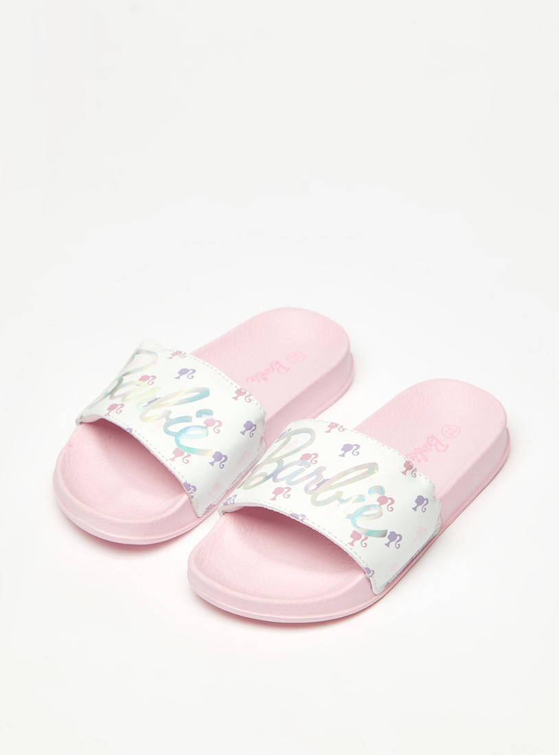 Barbie Print Slip-On Slides-Sandals-image-1