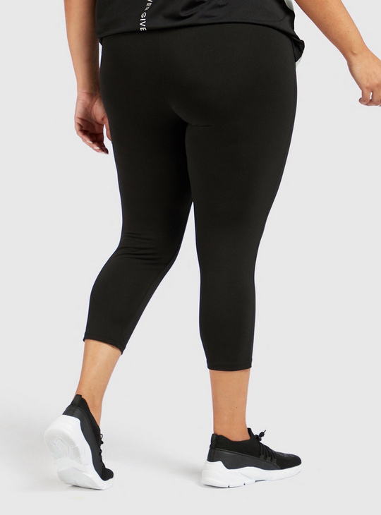 Quick Dry Solid Leggings with Elasticated Waistband