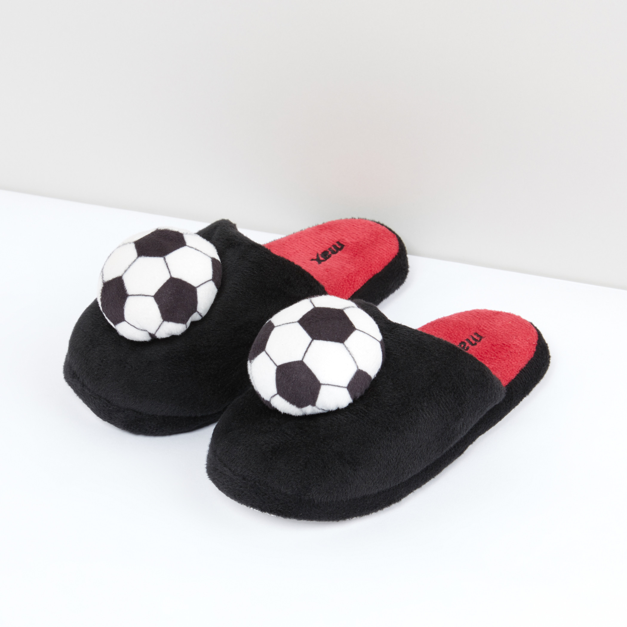 Shop Plush Bedroom Slides with Football Accent Online Max Oman