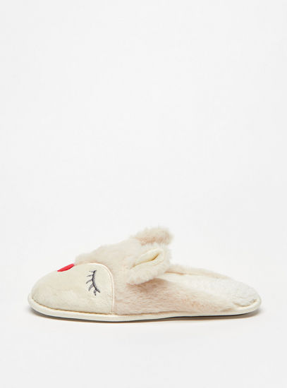 Reindeer Theme Slip-On Bedroom Slippers