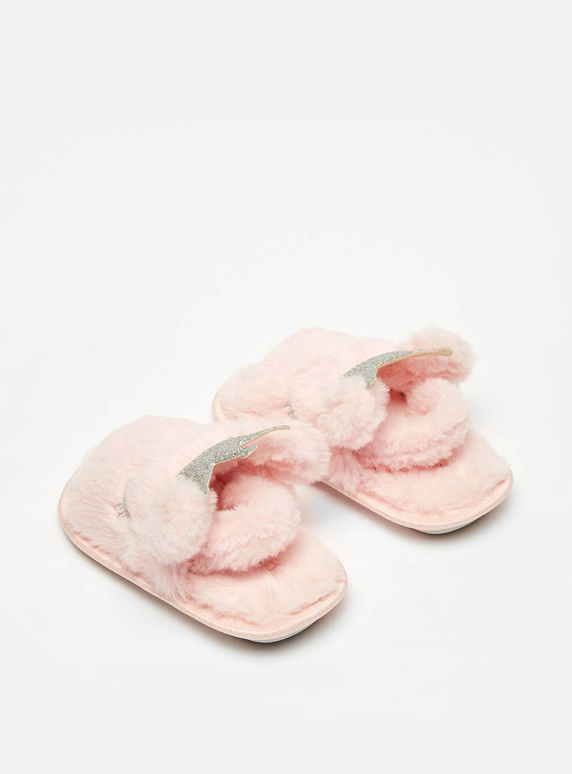 Plush Princess Bedroom Slippers with Strap-Bedroom Slippers-image-1