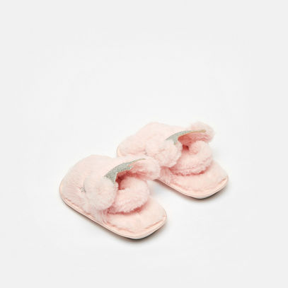 Plush Princess Bedroom Slippers with Strap