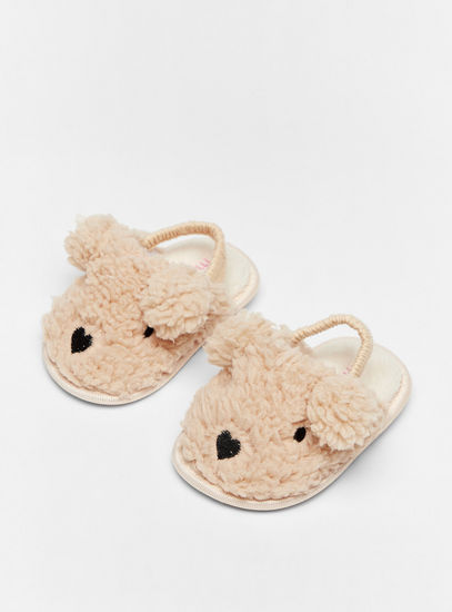 Textured Bedroom Slippers with Elasticated Backstrap