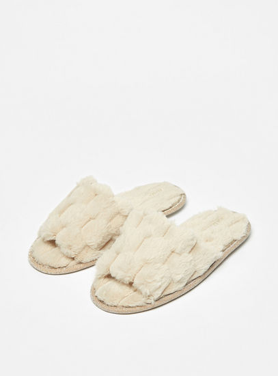 Fur Textured Bedroom Slippers