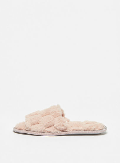 Fur Textured Bedroom Slippers