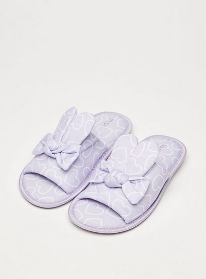 Printed Slip-On Bedroom Slippers-Bedroom Slippers-image-1