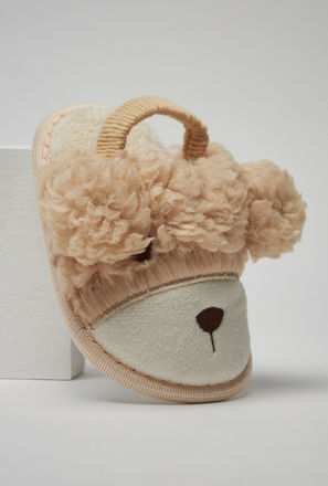 Teddy Bear Textured Bedroom Slippers-mxkids-shoes-babyboyzerototwoyrs-bedroomslippers-0
