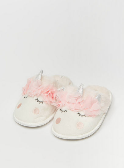Unicorn Theme Slip-On Bedroom Slippers