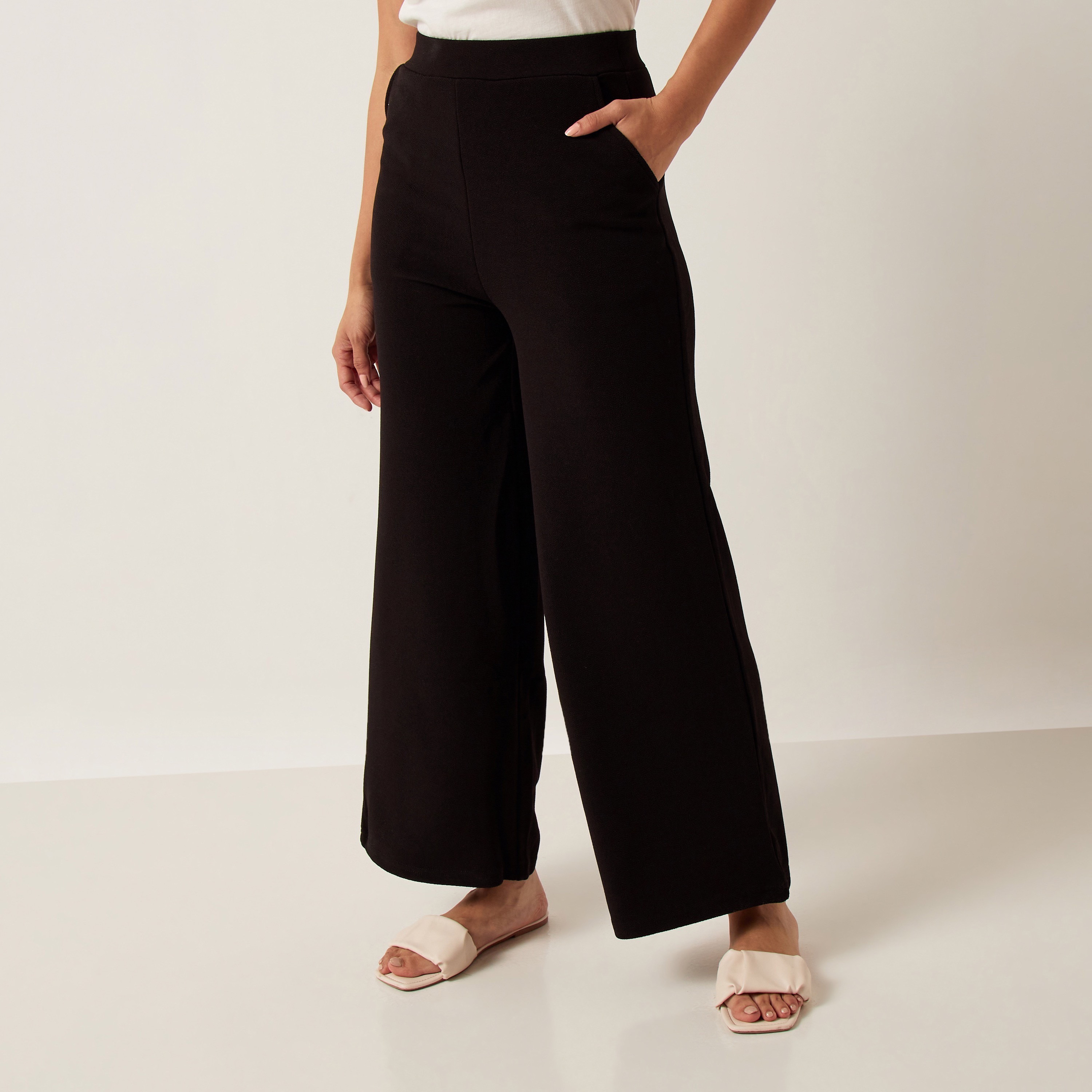 Plain Palazzos with Pockets and Elasticised Waistband