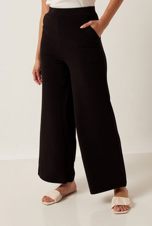 Solid Palazzos with Pockets and Elasticised Waistband